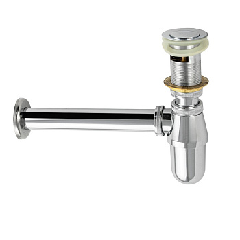 Сифон автомат d-323 на мойку с отводом, латунь хром 8721